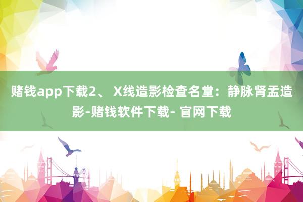 赌钱app下载2、 X线造影检查名堂：静脉肾盂造影-赌钱软件下载- 官网下载